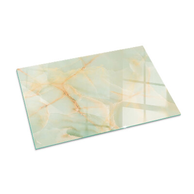 Rectangular glass hearth Abstract marble motif