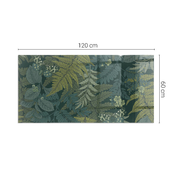 Rectangular glass hearth for wood stove Plant patterns with butterflies