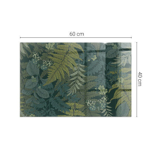 Rectangular glass hearth for wood stove Plant patterns with butterflies