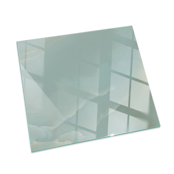 Rectangular tempered glass hearth Marble motif in subtle tones