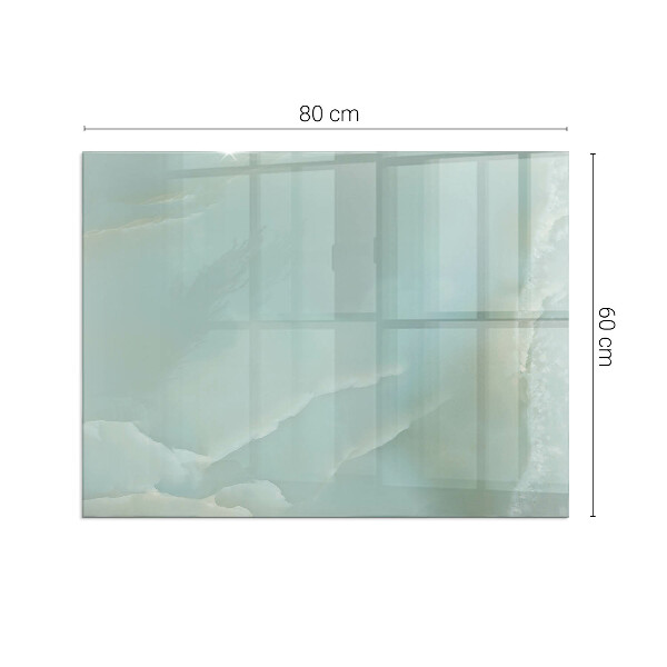 Rectangular tempered glass hearth Marble motif in subtle tones