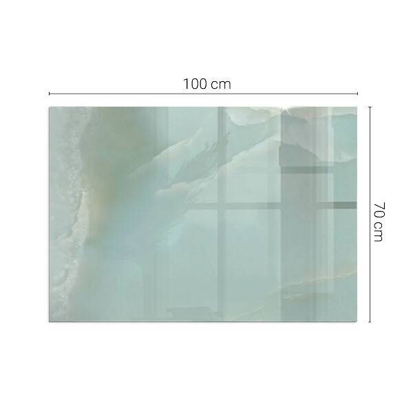 Rectangular tempered glass hearth Marble motif in subtle tones