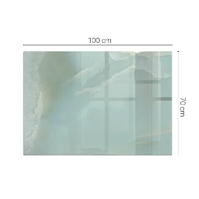 Rectangular tempered glass hearth Marble motif in subtle tones