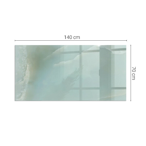 Rectangular tempered glass hearth Marble motif in subtle tones