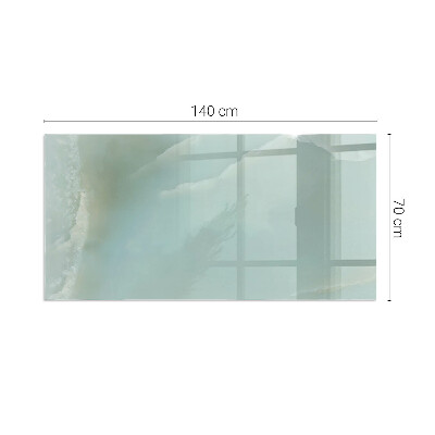 Rectangular tempered glass hearth Marble motif in subtle tones