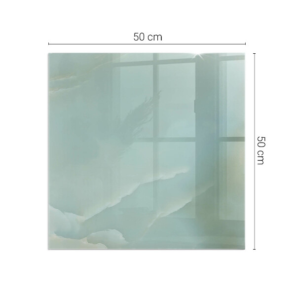 Rectangular tempered glass hearth Marble motif in subtle tones