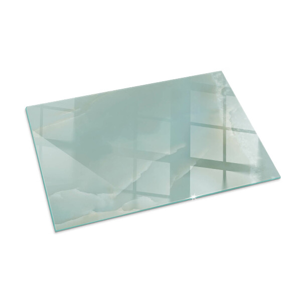 Rectangular tempered glass hearth Marble motif in subtle tones