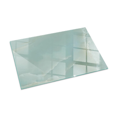 Rectangular tempered glass hearth Marble motif in subtle tones