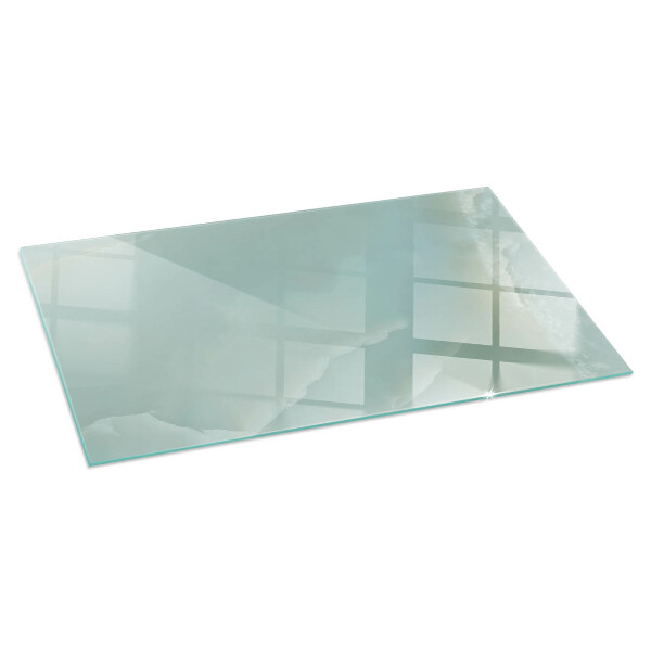 Rectangular tempered glass hearth Marble motif in subtle tones
