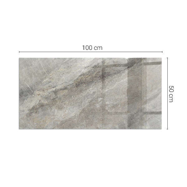 Rectangular tempered glass hearth Stone-inspired pattern