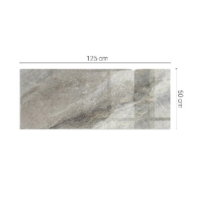 Rectangular tempered glass hearth Stone-inspired pattern