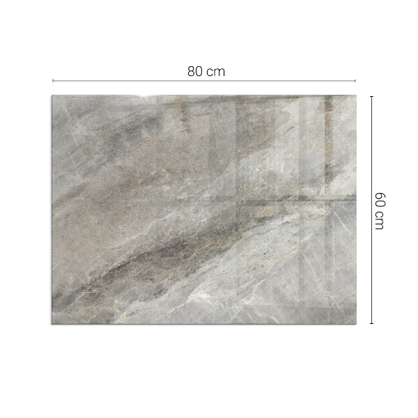 Rectangular tempered glass hearth Stone-inspired pattern