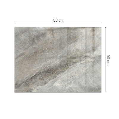 Rectangular tempered glass hearth Stone-inspired pattern