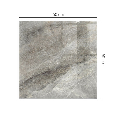 Rectangular tempered glass hearth Stone-inspired pattern