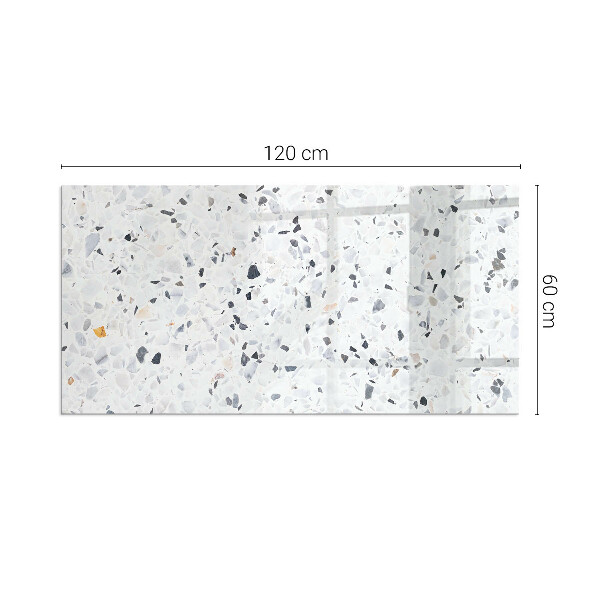 Rectangular tempered glass hearth Stone pattern with small accents