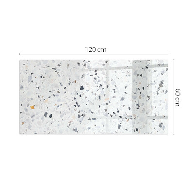 Rectangular tempered glass hearth Stone pattern with small accents