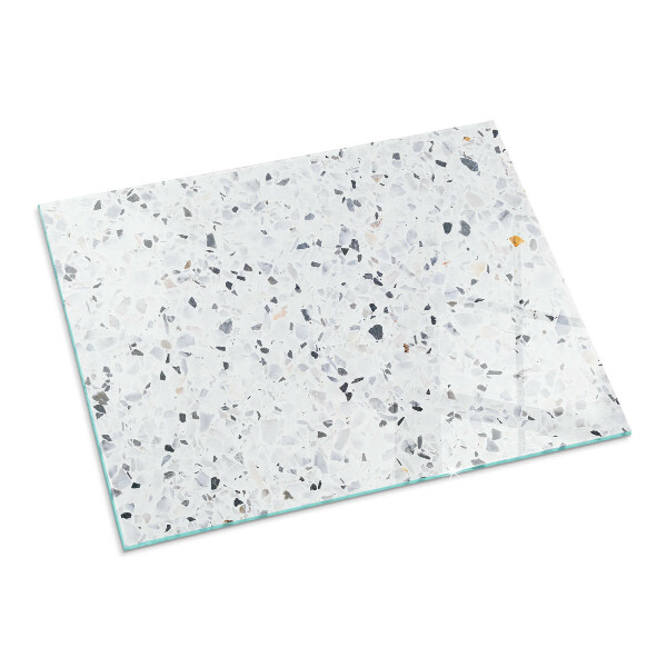 Rectangular tempered glass hearth Stone pattern with small accents