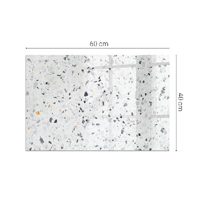 Rectangular tempered glass hearth Stone pattern with small accents