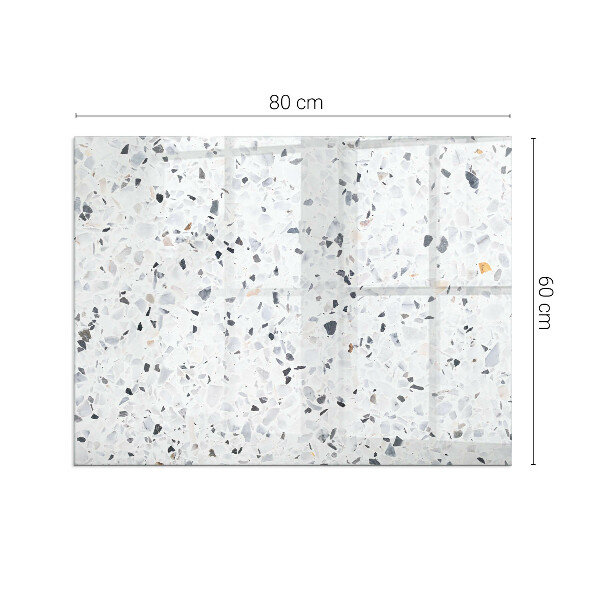 Rectangular tempered glass hearth Stone pattern with small accents