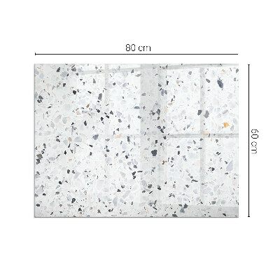 Rectangular tempered glass hearth Stone pattern with small accents