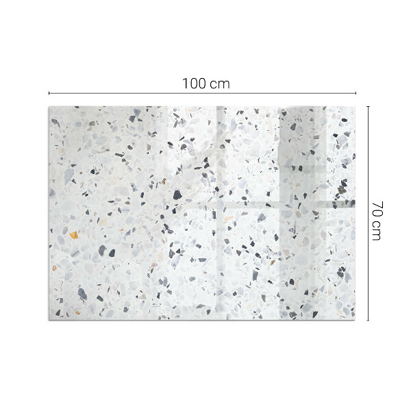 Rectangular tempered glass hearth Stone pattern with small accents