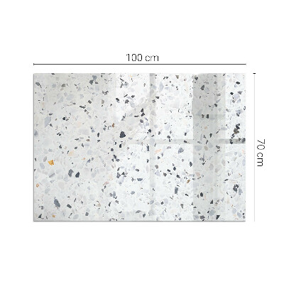 Rectangular tempered glass hearth Stone pattern with small accents