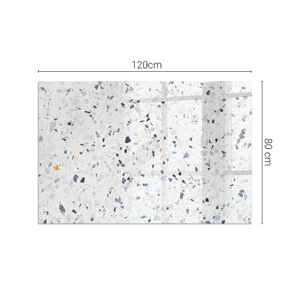 Rectangular tempered glass hearth Stone pattern with small accents