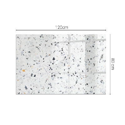 Rectangular tempered glass hearth Stone pattern with small accents