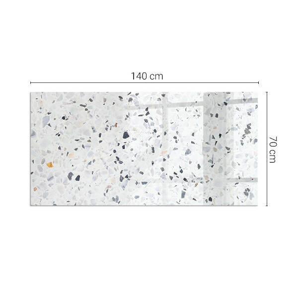 Rectangular tempered glass hearth Stone pattern with small accents