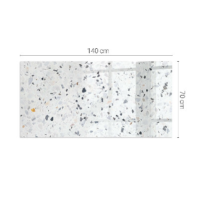 Rectangular tempered glass hearth Stone pattern with small accents