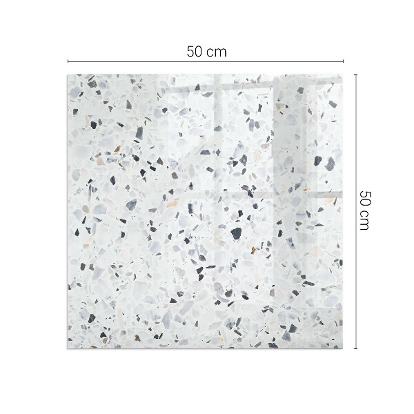 Rectangular tempered glass hearth Stone pattern with small accents