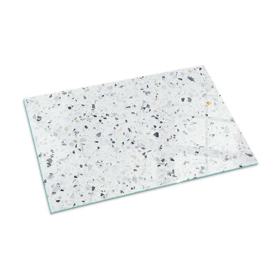 Rectangular tempered glass hearth Stone pattern with small accents