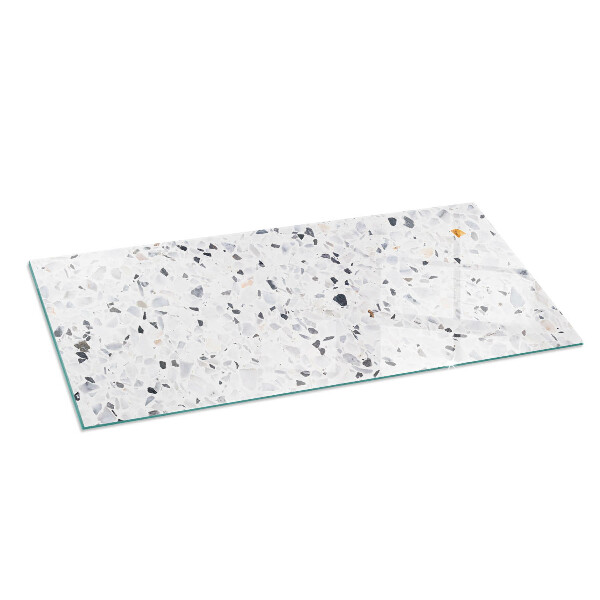 Rectangular tempered glass hearth Stone pattern with small accents