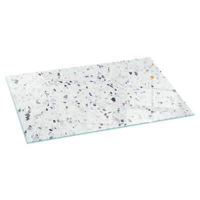 Rectangular tempered glass hearth Stone pattern with small accents