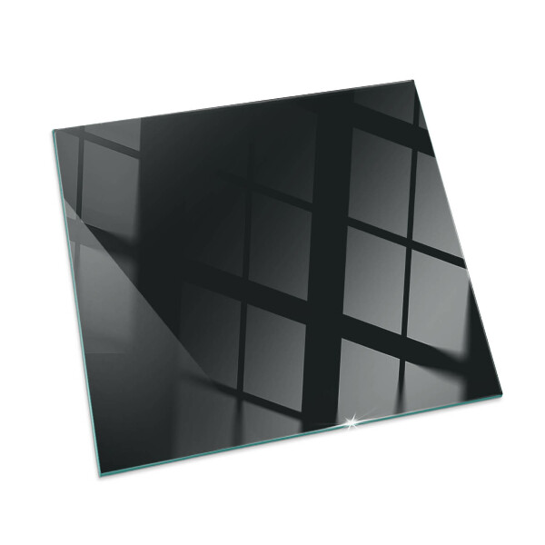 Rectangular tempered glass hearth Color Black