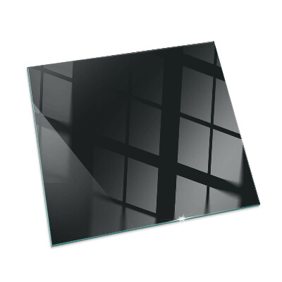 Rectangular tempered glass hearth Color Black