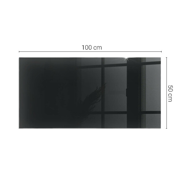 Rectangular tempered glass hearth Color Black