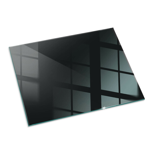 Rectangular tempered glass hearth Color Black
