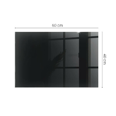 Rectangular tempered glass hearth Color Black