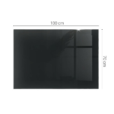 Rectangular tempered glass hearth Color Black