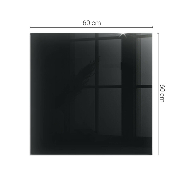 Rectangular tempered glass hearth Color Black