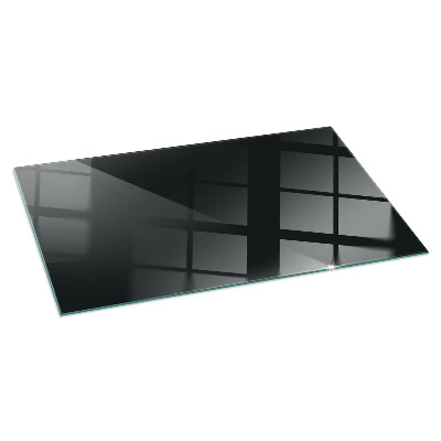 Rectangular tempered glass hearth Color Black