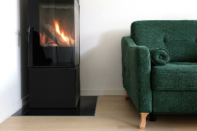 Rectangular tempered glass hearth Color Black