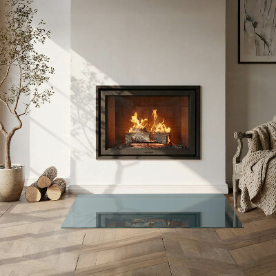 Rectangular glass hearth for wood stove Sea Color