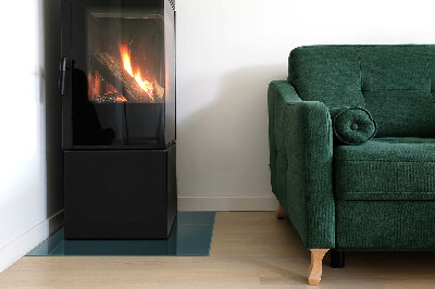 Rectangular glass hearth for wood stove Sea Color