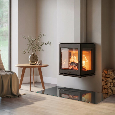 Rectangular glass hearth Color: Gray-brown