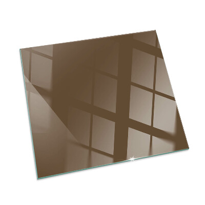 Rectangular tempered glass hearth Color Brown