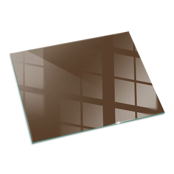Rectangular tempered glass hearth Color Brown