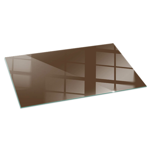 Rectangular tempered glass hearth Color Brown