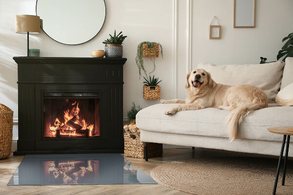 Rectangular glass hearth for wood stove Color: Dark Blue